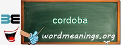 WordMeaning blackboard for cordoba